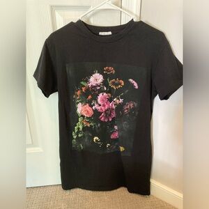 Floral Black Grunge Women’s Oversized Tee Shirt